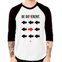 Camiseta Raglan Be Different Manga 3/4 - Foca na Moda