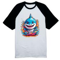 Camiseta Raglan Bebe Tubarao Splash