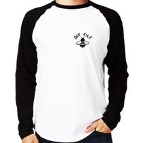 Camiseta Raglan Bee Nice Manga Longa - Foca na Moda