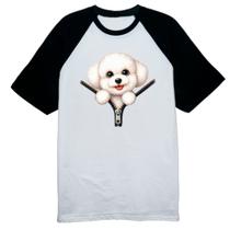 Camiseta Raglan Bichon Frise no Ziper