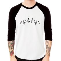 Camiseta Raglan Bicicleta Batimentos Cardíacos Manga 3/4 - Foca na Moda