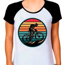 Camiseta Raglan Bicicleta Ciclismo Bike Branca Feminina02