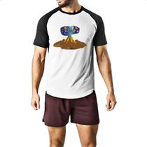 Camiseta Raglan Big Bang vulcao erupcao Camiseta Raglan Big Bang vulcao erupcao