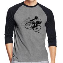 Camiseta Raglan Bike Corrida Manga 3/4 - Foca na Moda