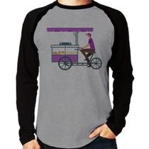 Camiseta Raglan Bike Food Manga Longa - Foca na Moda Camiseta Raglan Bike Food Manga Longa - Foca na Moda