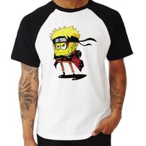 Camiseta Raglan Bob Esponja Naruto Geek Nerd Séries