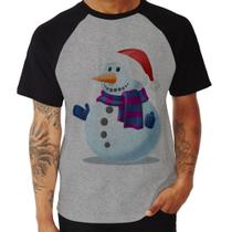 Camiseta Raglan Boneco de neve - Foca na Moda Camiseta Raglan Boneco de neve - Foca na Moda