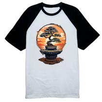 Camiseta Raglan Bonsai magico Japao sunset