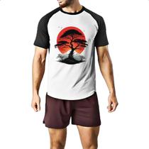 Camiseta Raglan Bonsai sunset art