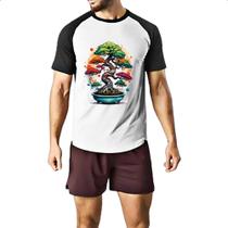 Camiseta Raglan Bonsai Watercolor Arte