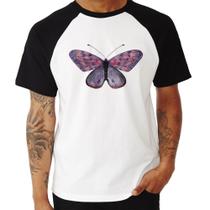 Camiseta Raglan Borboleta Lilás - Foca na Moda