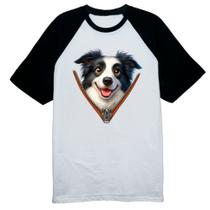 Camiseta Raglan Border Collie no Ziper Camiseta Raglan Border Collie no Ziper