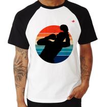 Camiseta Raglan Boxe Vintage Sunset - Foca na Moda Camiseta Raglan Boxe Vintage Sunset - Foca na Moda