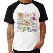 Camiseta Raglan Brinquedos - Foca na Moda