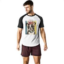 Camiseta Raglan Buldogue Frances retro vintage