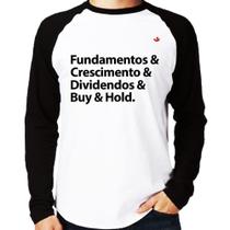 Camiseta Raglan Buy & Hold Manga Longa - Foca na Moda