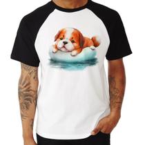 Camiseta Raglan Cachorrinho Na Piscina - Foca na Moda