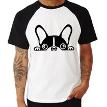 Camiseta Raglan Cachorro Boston Terrier - Foca na Moda