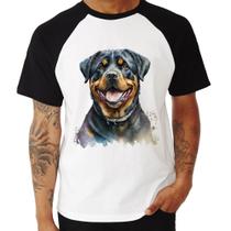Camiseta Raglan Cachorro Rottweiler - Foca na Moda