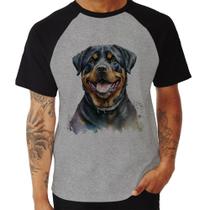 Camiseta Raglan Cachorro Rottweiler - Foca na Moda