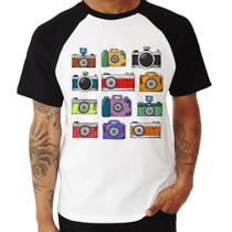 Camiseta Raglan Câmeras Retrô - Foca na Moda