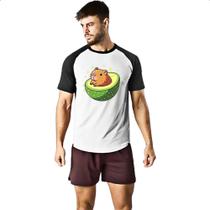 Camiseta Raglan Capibacate capivara no abacate