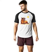 Camiseta Raglan Capivara praia relax Camiseta Raglan Capivara praia relax