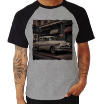 Camiseta Raglan Carro retrô branco - Foca na Moda Camiseta Raglan Carro retrô branco - Foca na Moda