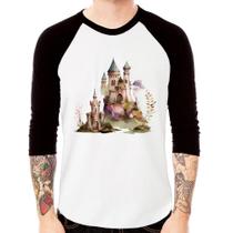 Camiseta Raglan Castelo de Fadas Manga 3/4 - Foca na Moda Camiseta Raglan Castelo de Fadas Manga 3/4 - Foca na Moda