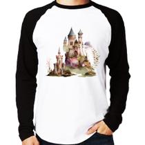 Camiseta Raglan Castelo de Fadas Manga Longa - Foca na Moda Camiseta Raglan Castelo de Fadas Manga Longa - Foca na Moda