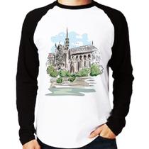 Camiseta Raglan Catedral de Notre-Dame de Paris Manga Longa - Foca na Moda Camiseta Raglan Catedral de Notre-Dame de Paris Manga Longa - Foca na Moda