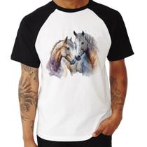 Camiseta Raglan Cavalo e Égua - Foca na Moda
