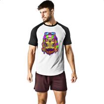 Camiseta Raglan Caveira Hippie