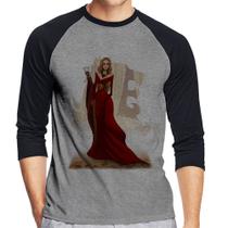 Camiseta Raglan Cersei Lannister Art Manga 3/4 - Foca na Moda