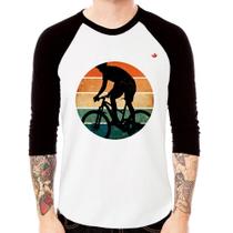 Camiseta Raglan Ciclismo Vintage Sunset Manga 3/4 - Foca na Moda Camiseta Raglan Ciclismo Vintage Sunset Manga 3/4 - Foca na Moda