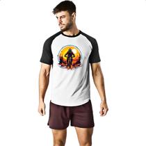 Camiseta Raglan Ciclista radical sunset art Camiseta Raglan Ciclista radical sunset art