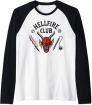 Camiseta Raglan Club Hellfire Manga comprida (Stranger Things)