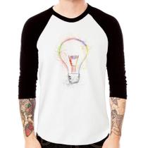 Camiseta Raglan Creative Bulb Manga 3/4 - Foca na Moda