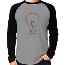 Camiseta Raglan Creative Bulb Manga Longa - Foca na Moda