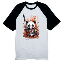 Camiseta Raglan Cute cartoon panda samurai