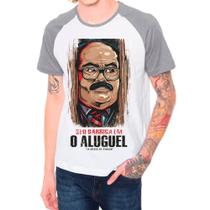 Camiseta raglan desenho sr barriga chaves cinza branca masc07 - DESIGN CAMISETAS