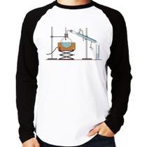 Camiseta Raglan Destilação Química Manga Longa - Foca na Moda