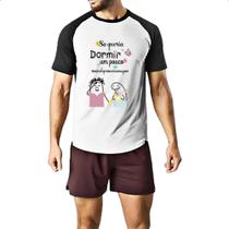 Camiseta Raglan Dia das maes Flork so queria dormir um pouco