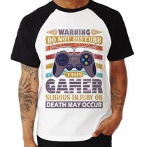 Camiseta Raglan Do Not Disturb This Gamer - Foca na Moda