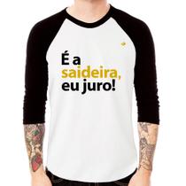 Camiseta Raglan É a saideira, eu juro! Manga 3/4 - Foca na Moda