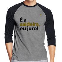 Camiseta Raglan É a saideira, eu juro! Manga 3/4 - Foca na Moda