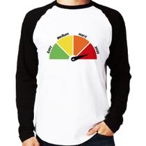 Camiseta Raglan Easy, Medium, Hard, 2020 Manga Longa - Foca na Moda