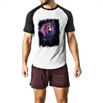 Camiseta Raglan Empires and Puzzles Heroi Domitia Camiseta Raglan Empires and Puzzles Heroi Domitia