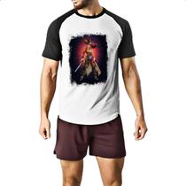 Camiseta Raglan Empires and Puzzles Heroi Marjana Traje Camiseta Raglan Empires and Puzzles Heroi Marjana Traje