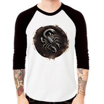 Camiseta Raglan Escorpião Sígno Manga 3/4 - Foca na Moda Camiseta Raglan Escorpião Sígno Manga 3/4 - Foca na Moda